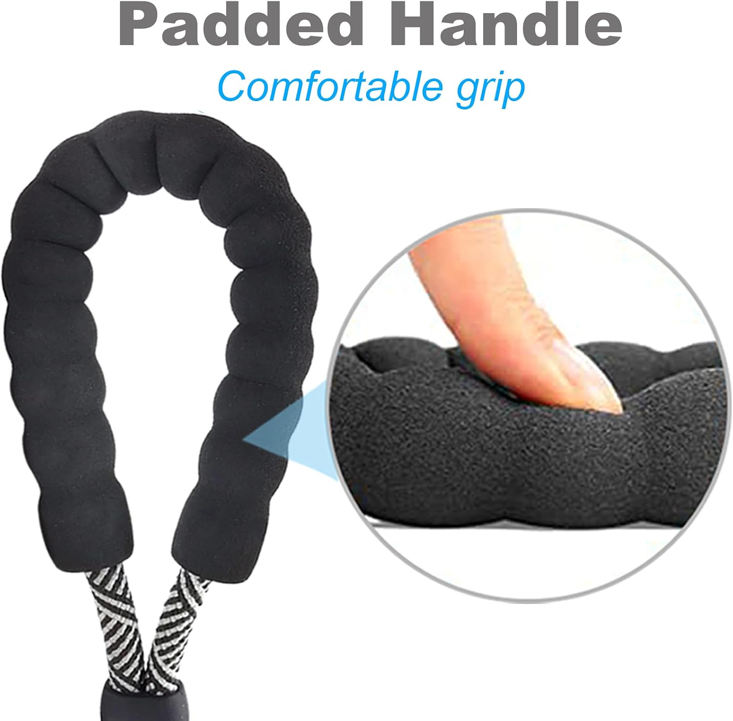 Short Dog Leash- 18 Inch Traffic Rope Dog Leash with Padded Handle- 1/2” Strong Nylon Tab for Medium Large Dogs Training Walking (Black)